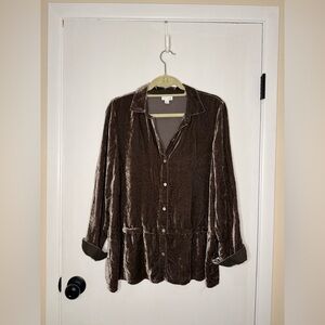 Brown Velvet‎ J.Jills Women's Top